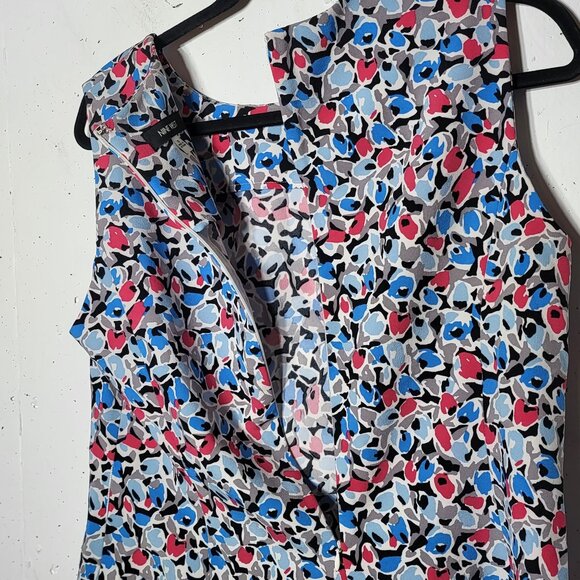 Nine West Womens Abstract Peplum Sleeveless Tank Top Size 10 Career Summer Boho - Picture 3 of 11